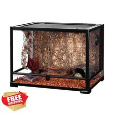 Repti Zoo 34 Gallon Reptile Glass Tank 24x18x18 Front Opening Double Hinge Door