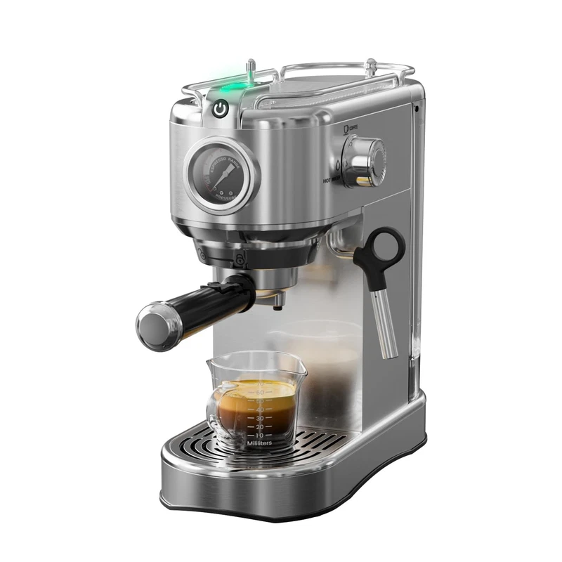 JZ.CAFE 20 bar compact espresso maker in stainless steel