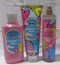 Bath Body Works PEEPS Wash Cream Fragrance Mist Set Lot 3 PEEPIN' IT REAL