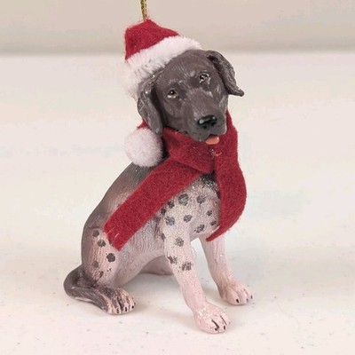 German Shorthaired Pointer Christmas Ornament Resin Dog Santa Hat Christmas Shop