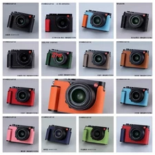 Handmade Half Case for Leica Q3 Leather Metal Insert Milicase Camera Retro Cover