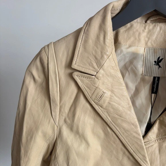 Chaqueta de cuero lavado Vogue Ivory One Teaspoon talla 6 nueva con etiquetas Foto 2 de 4