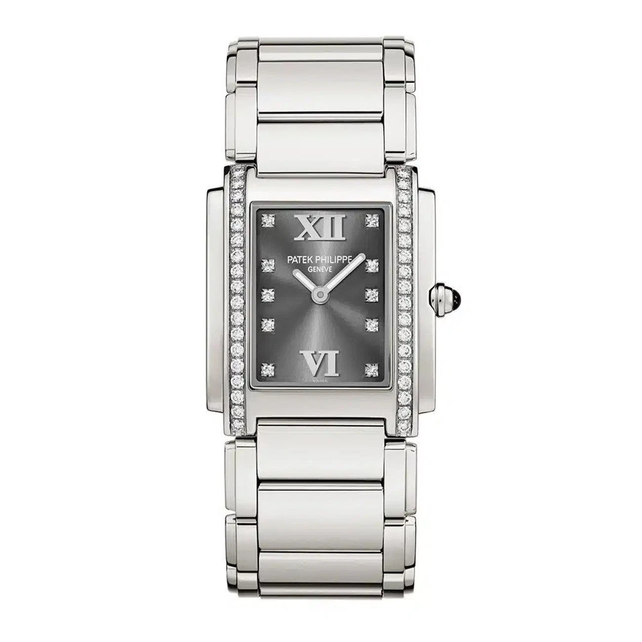 Patek Philippe — Patek Philippe Twenty-4 4910/10a-010 Grey Diamond Dial Stainless Steel Watch