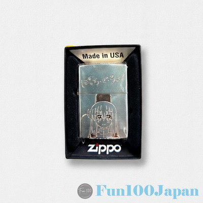 Zippo Hitori Goto Bocchi The Rock Pink Silver 3 Sided Etching Oil Lighter