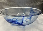 PYREX 4 QT Blue Lagoon Swirl Glass Mixing Salad Bowl Large 11.78”