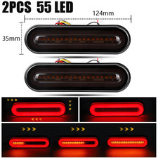 2PCS LED Trailer Tail Lights Sequential Turn Brake Stop DRL 12V 24V