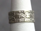 Vintage Clark & Coombs ~ 925 Sterling Silver Leaf Design Band Ring ~ Size 6.5
