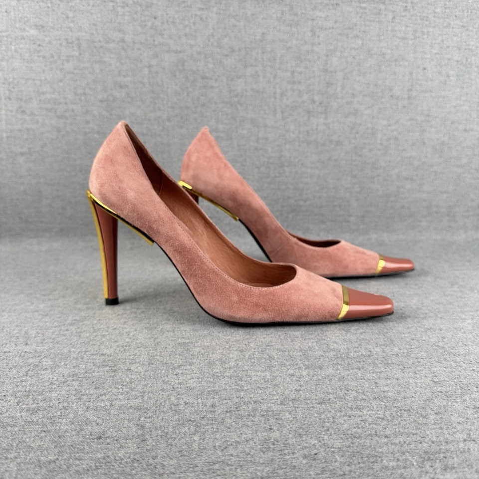 Jeffrey Campbell Tacones Mujer 9.5 Rosa Gamuza Cóctel Evento Fiesta Preppy City Foto 2 de 4