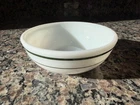 Vintage Pyrex Double Tough Green Stripe 5-1/2" Milk Glass Cereal Bowl USA
