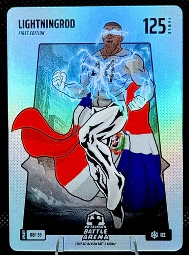 2025 BO JACKSON - BATTLE ARENA - LIGHTNINGROD/ J. ROD - BLUE BATTLE FOIL - ICE