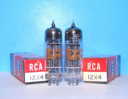 12X4 NOS RCA 1965 radio audio amplifier vintage vacuum tubes 2 valve tested 12X4