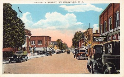 NC~NORTH CAROLINA~WAYNESVILLE~MAIN STREET~WILLYS-KNIGHT OVERLAND SWIFT MOTOR CO