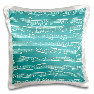 3dRose Turquoise Musical notes - stylish sheet music - teal aqua blue piano nota
