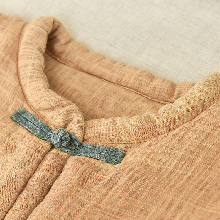 Winter Womens Cotton Linen Coats Quilted Warm Button Jackets Chinese