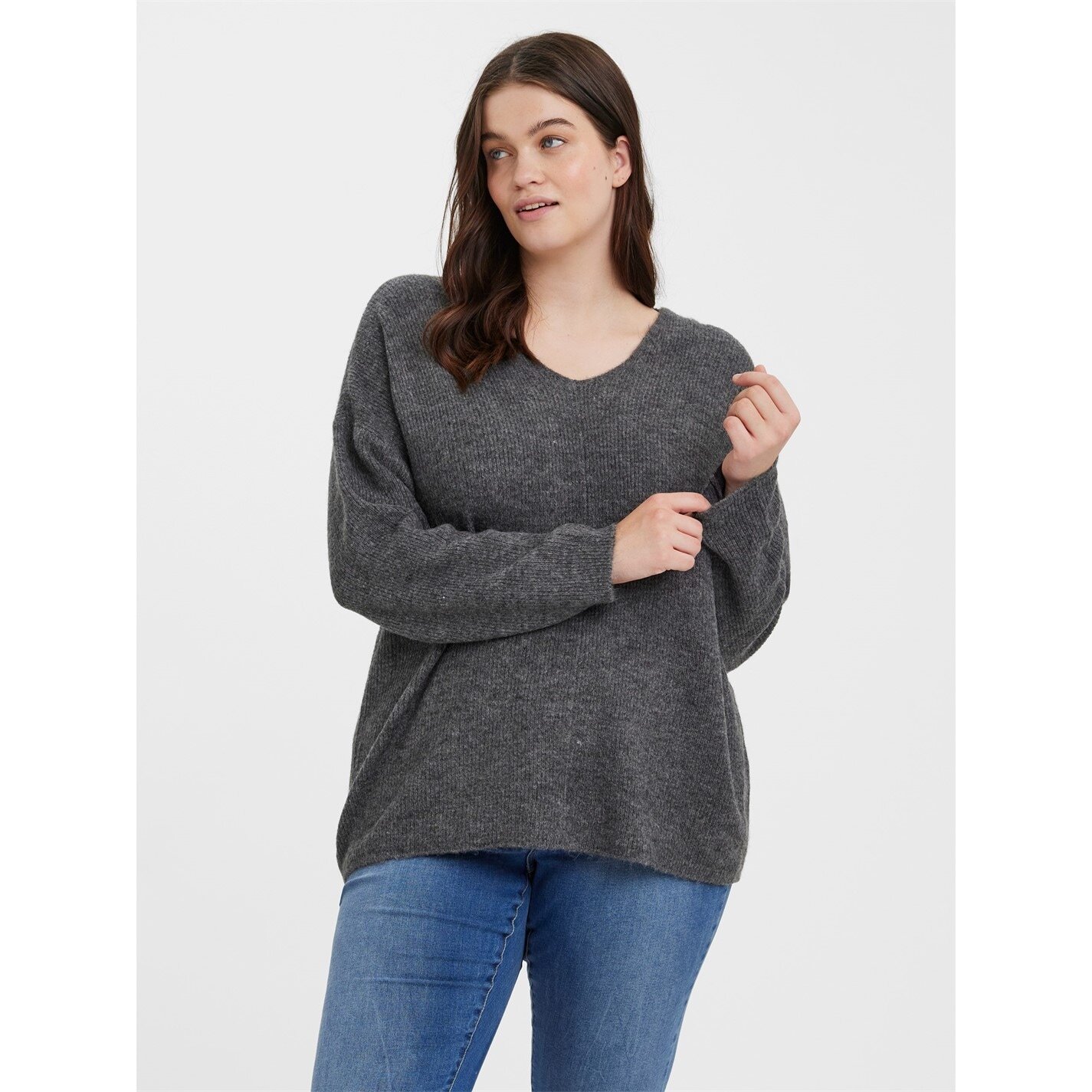 Vero Moda Damen Vmcrwlfl P+ Пуловер, свитер в обтяжку