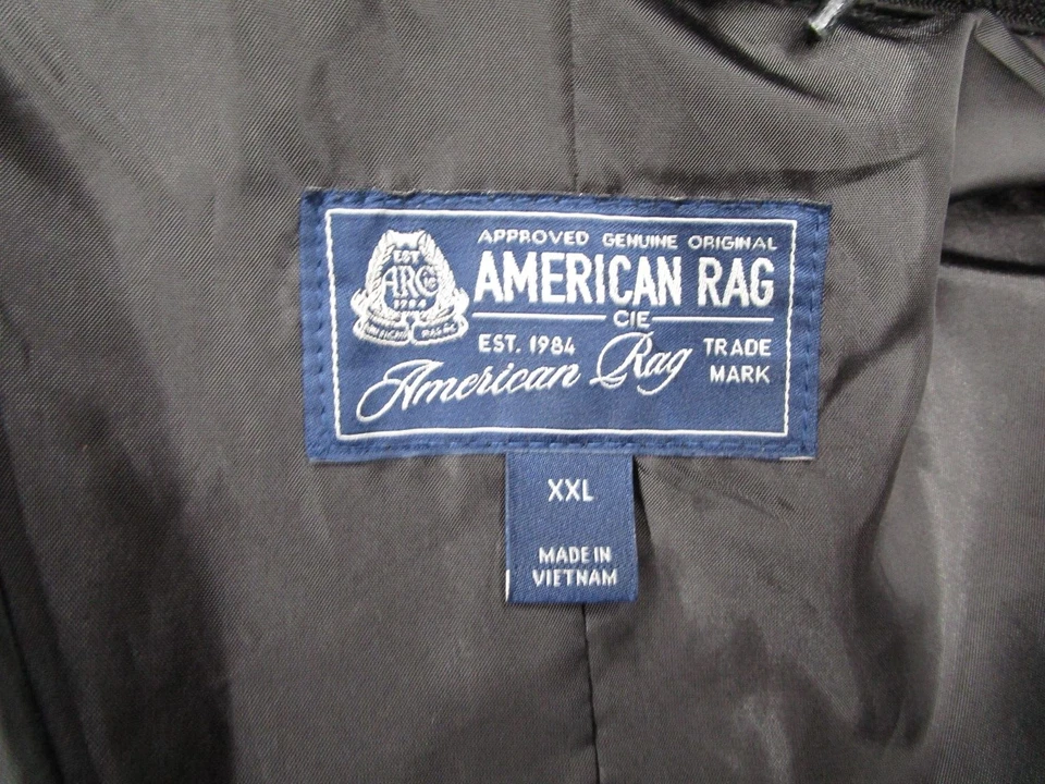 Jaqueta American Rag Masculina 2XL XXL Verde Camuflagem Botão para Cima Casaco Ervilha Zíper Moletom com Capuz - Imagem 3 de 4