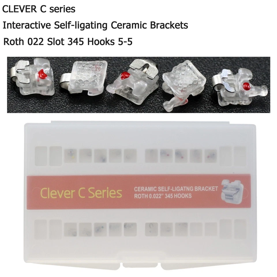 Dental Empower Cear Metal Self Ligating Brackets Orthodontic Braces Roth MBT 022 - Image 4 of 4