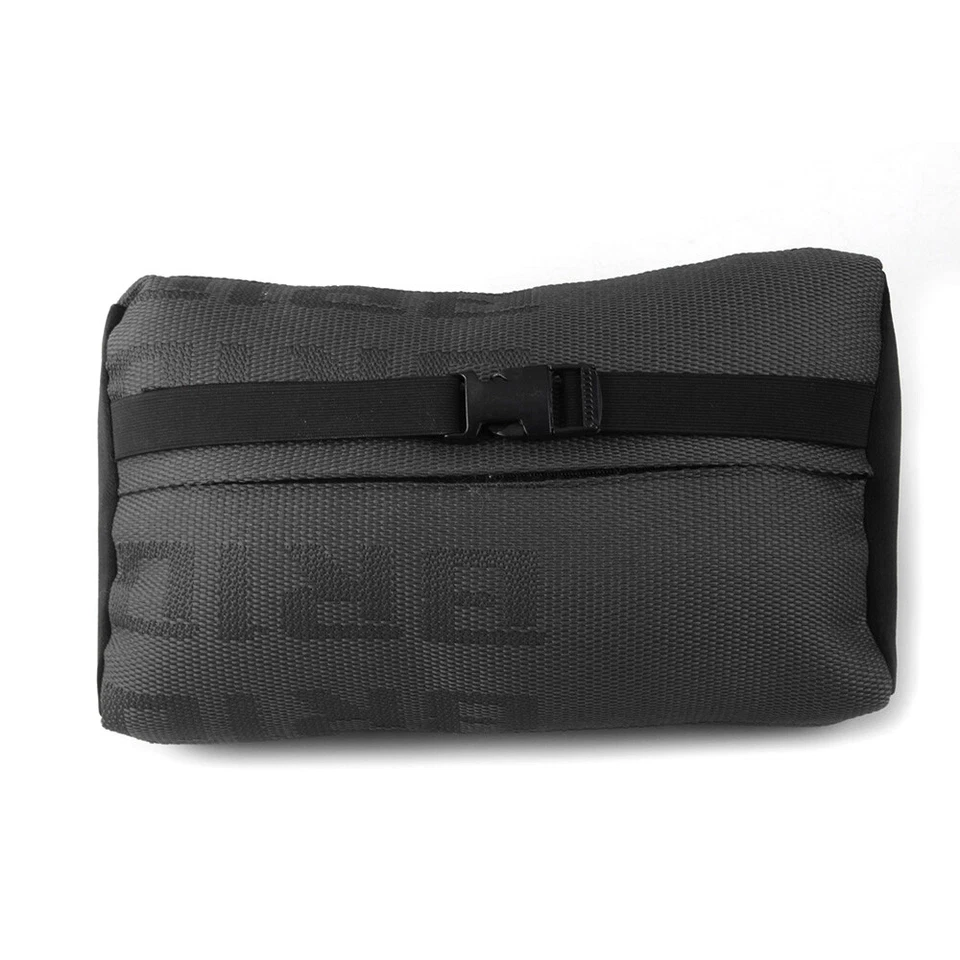 2PCS JDM Bride Black Neck Headrest Pillows & Car Seat Belt Cover Should Pad Set - Image 3 of 4