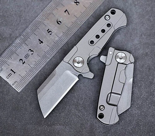 MINI Titan Schlüsselanhänger Klappmesser D2 Klinge Tasche EDC Outdoor Camping Werkzeug - Bild 6 von 14