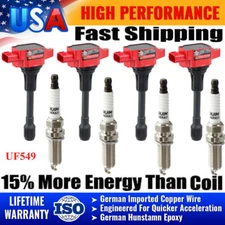 Set of 4 Ignition Coil & Spark Plug For 2008-2015 Nissan Rogue L4 2.5L M56 UF549