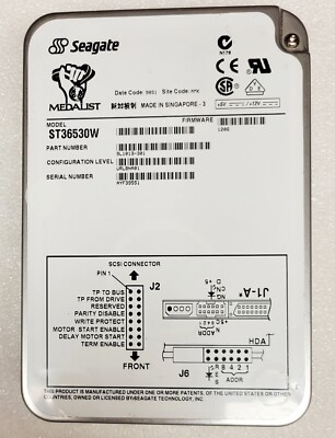 Seagate Medalist ST36530W 6.5GB 7200 RPM Ultra2 68pin Wide SCSI HDD