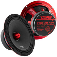 2x DS18 8  Midrange Speaker PRO-X8.4BM 275w Rms 4-ohm Red Bullet Loudspeakers