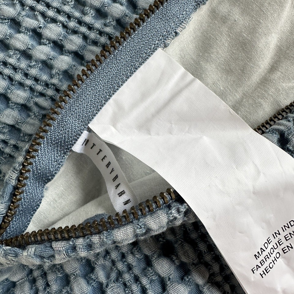 Pottery Barn Pillow Cover Blue Chambray 16"x26" Farmhouse