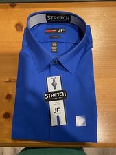 LS Dress Shirt, New, Blue XXL Slim Fit