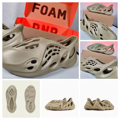 US 14 Adidas Yeezy Foam RNR Stone Salt Men's Desert Tan Comfort Slip GV6840 NIB