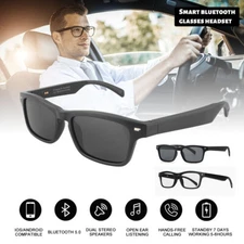 New Bluetooth5.0 Smart Glasses Polarized Sunglasses w/Speaker Voice Control ^^