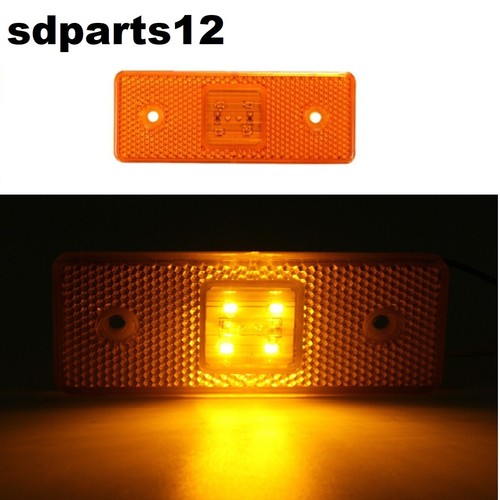 Feu De Gabarit LED 12V Orange – Cadre Chromé – Pour Camion, Remorque, Bus