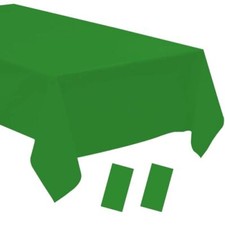 Disposable Plastic Tablecloth Pack 54"x 108" Rectangle Table 2 Dark Green