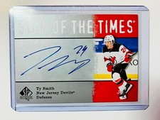  2020-21 SP Authentic '00-01 Retro Sign of the Times Autographs Ty Smith Devils