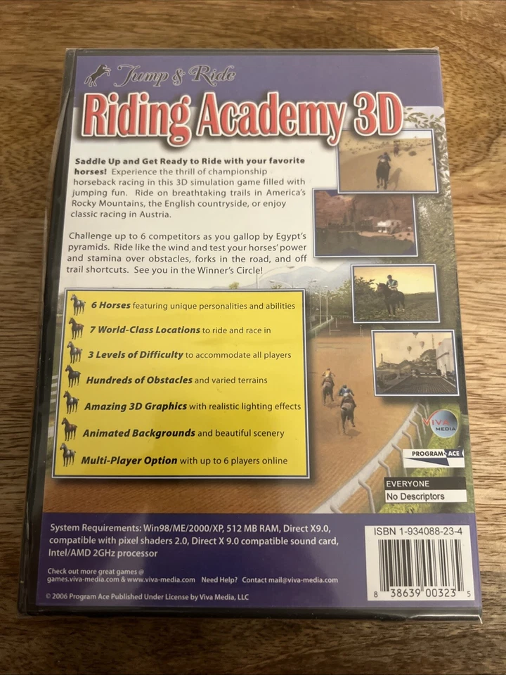Riding Academy 3D Video Game Pc Cd-ROM E-Everyone (Factory Sealed)  - Image 2 of 4