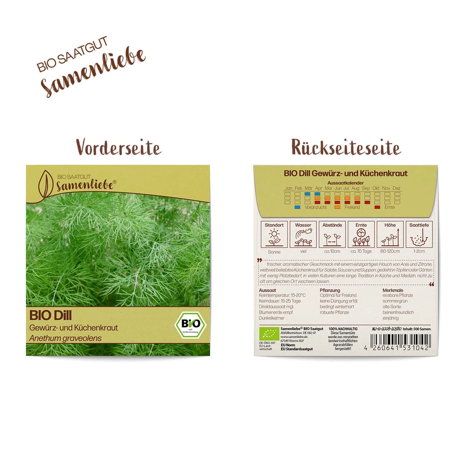 BIO Dill Samen Sorte Gewürzkraut Kräutersamen BIO Kräuter Saatgut samenfeste Dil - Bild 4 von 4