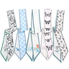 5 Pack Purse Scarf for Bags Silk Head Scarf for Hair Handbag Women Scarfs Ban...