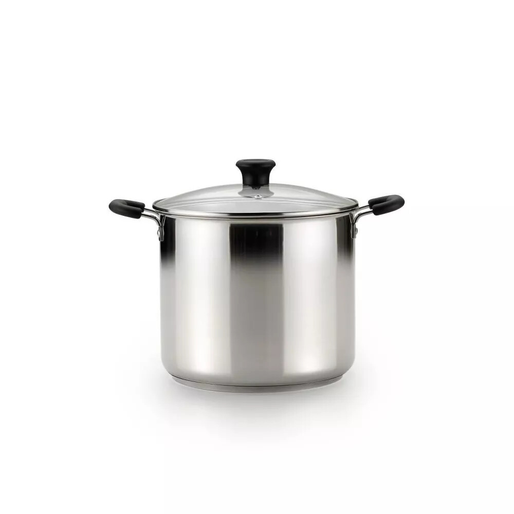Tfal 12qt Stock Pot with Lid, Stainless Steel Cookware eBay