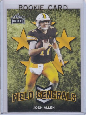 JOSH ALLEN ROOKIE CARD 2018 Buffalo Bills GOLD VERSION $$ RC Football WYOMING!