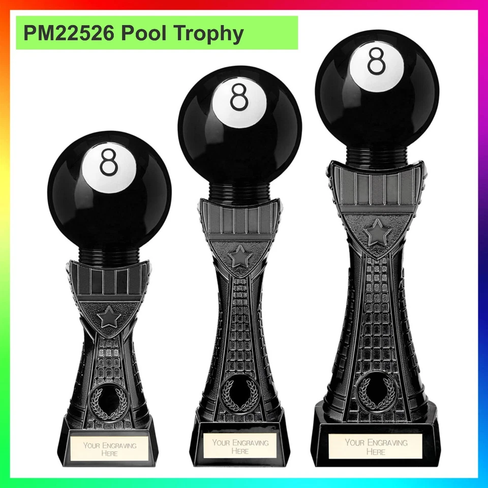 TROPHY PLANET POOL TROPHY - Black Viper Tower Award/Trophäen, KOSTENLOSE GRAVUR im Wert von £ 6,99