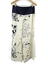 NWOT Julianna Rae Jewel Garden Silk Pajama Pant Womens L Midnight Floral Print