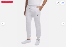 Hurley Men  s Large Fleece Jogger Pant MIDWEIGHT White/Light Grey, XXL NWT