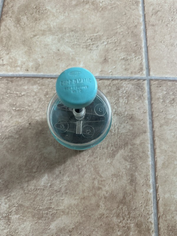 Vintage 1960's Popeil CHOP-O-MATIC Plastic Turquoise Food Chopper