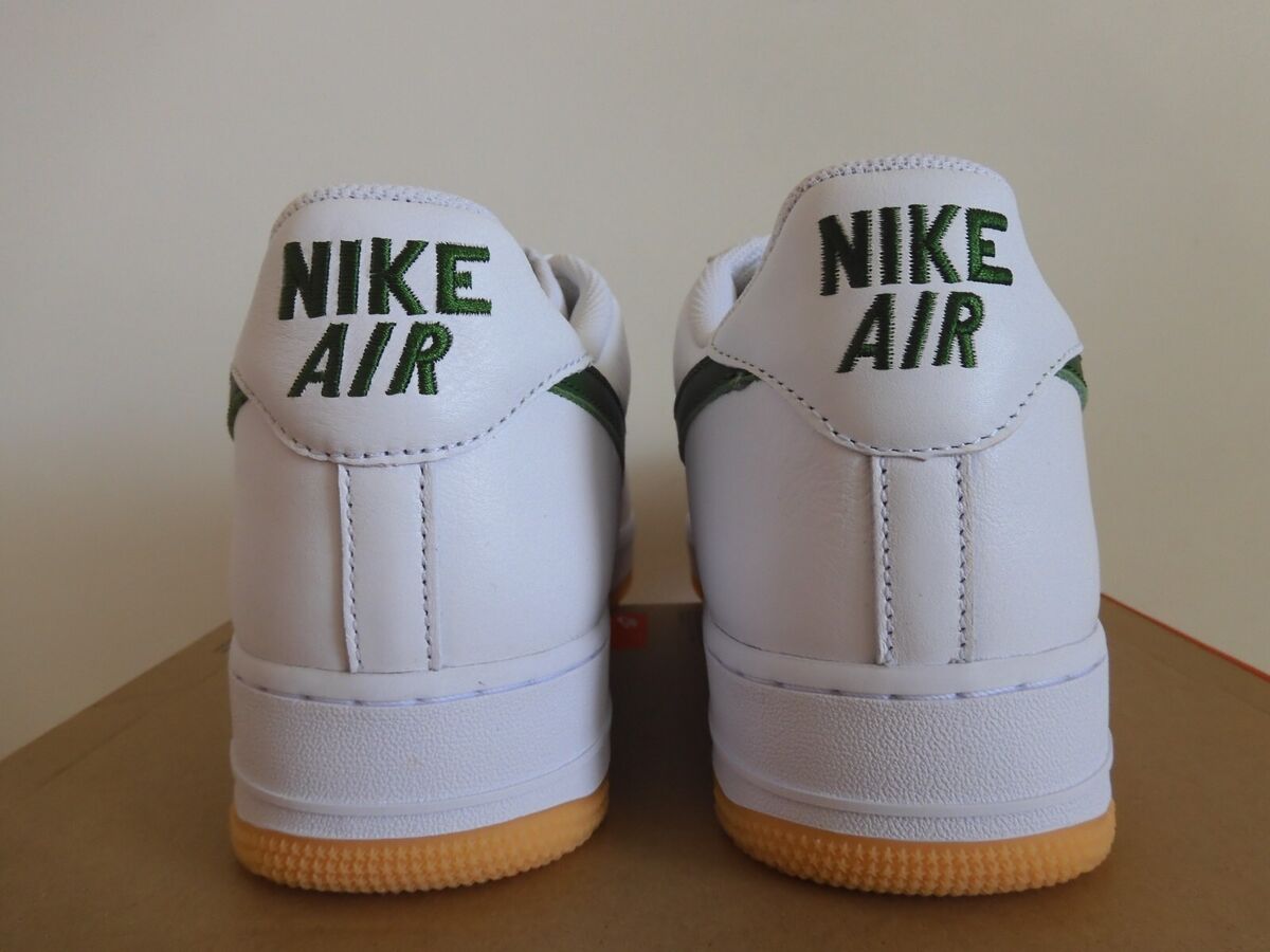 Nike AIR FORCE 1 LOW RETRO Green/White - WHITE/FOREST GREEN-GUM YELLOW