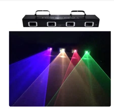 4 Heads DMX RGB Full Color Laser Light DJ Stage Lighting Disco Show DMX Laser