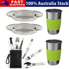 Outdoor Camping Barbecue Picnic Portable Cutlery Set Dinner Plate Cup Fork Spoon