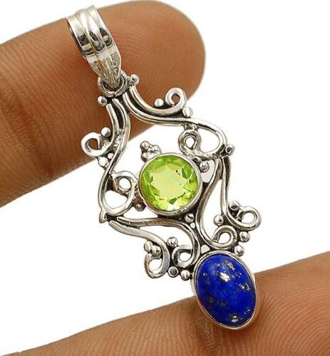 Natural Green Amethyst 925 Solid Sterling Silver Pendant