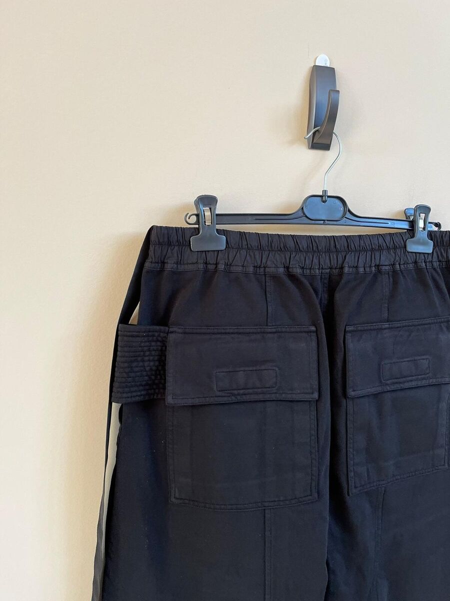Rick Owens Drkshdw, Creatch Cargo Drawstring Pants in Black Rick Owens Drkshdw, Creatch Cargo Drawstring Pants in Black