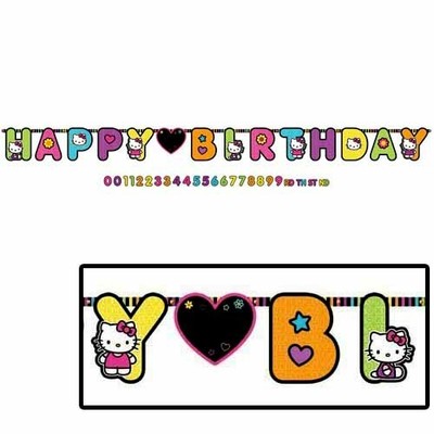 hello kitty neon tween jumbo letter banner kit sassy birthday party
