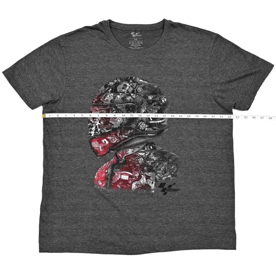 Men's MotoGP Gray World Champ Logo T-Shirt XXL Helmet Collage Graphic Speed - Image 4 of 4