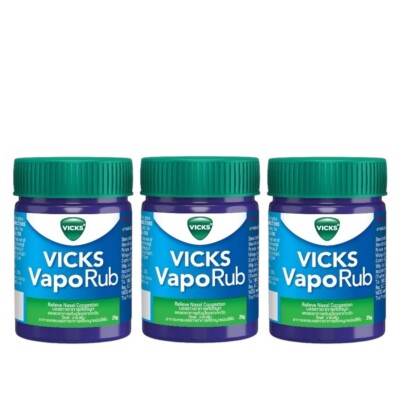 Vicks VapoRub Relieves Cold, Nasal Congestion, and Runny Nose 25g x3
